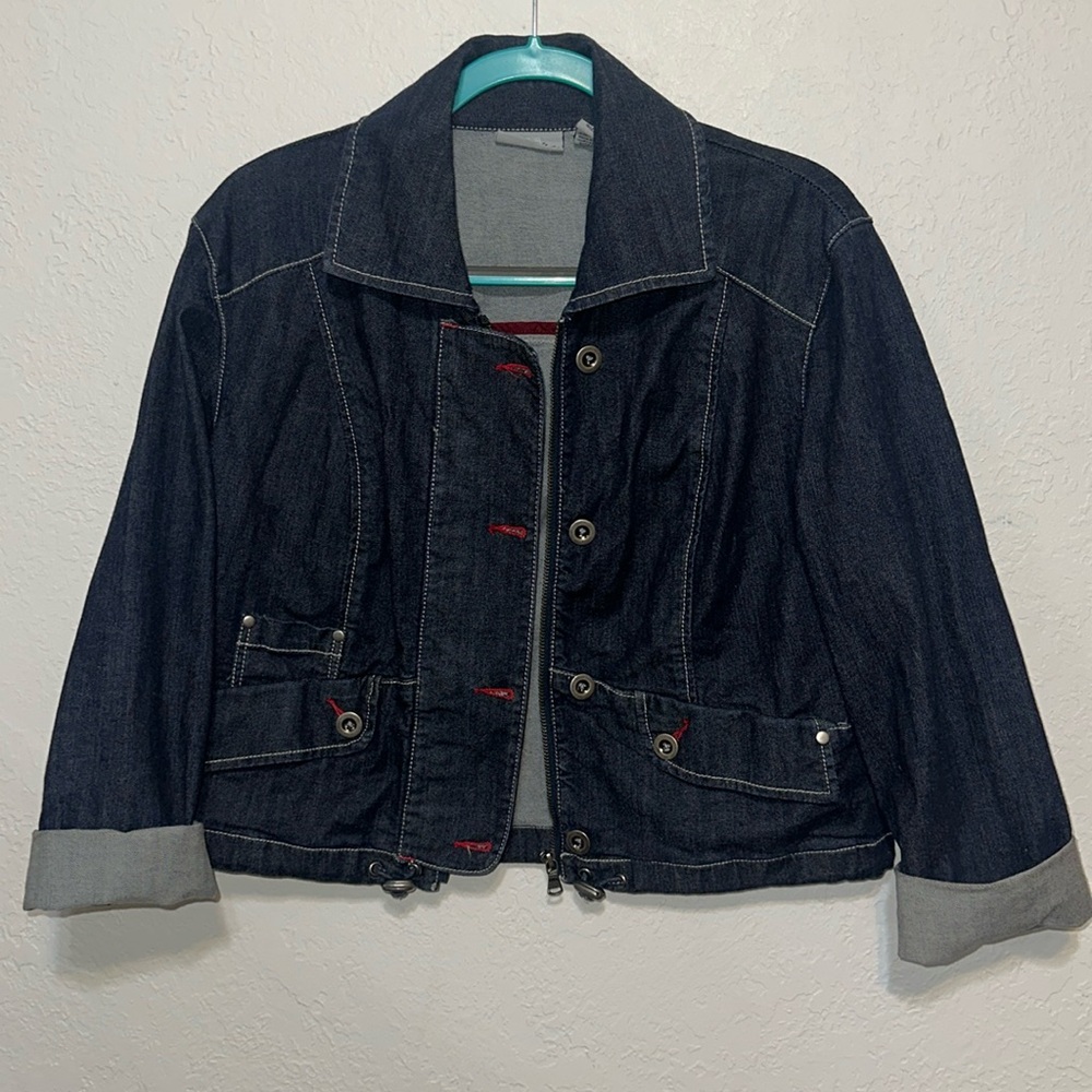 Chico's Platinum denim jacket